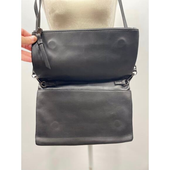 Moda Luxe Cowhide Camo and Faux‎ Black Leather Foldover Crossbody - Picture 3 of 5